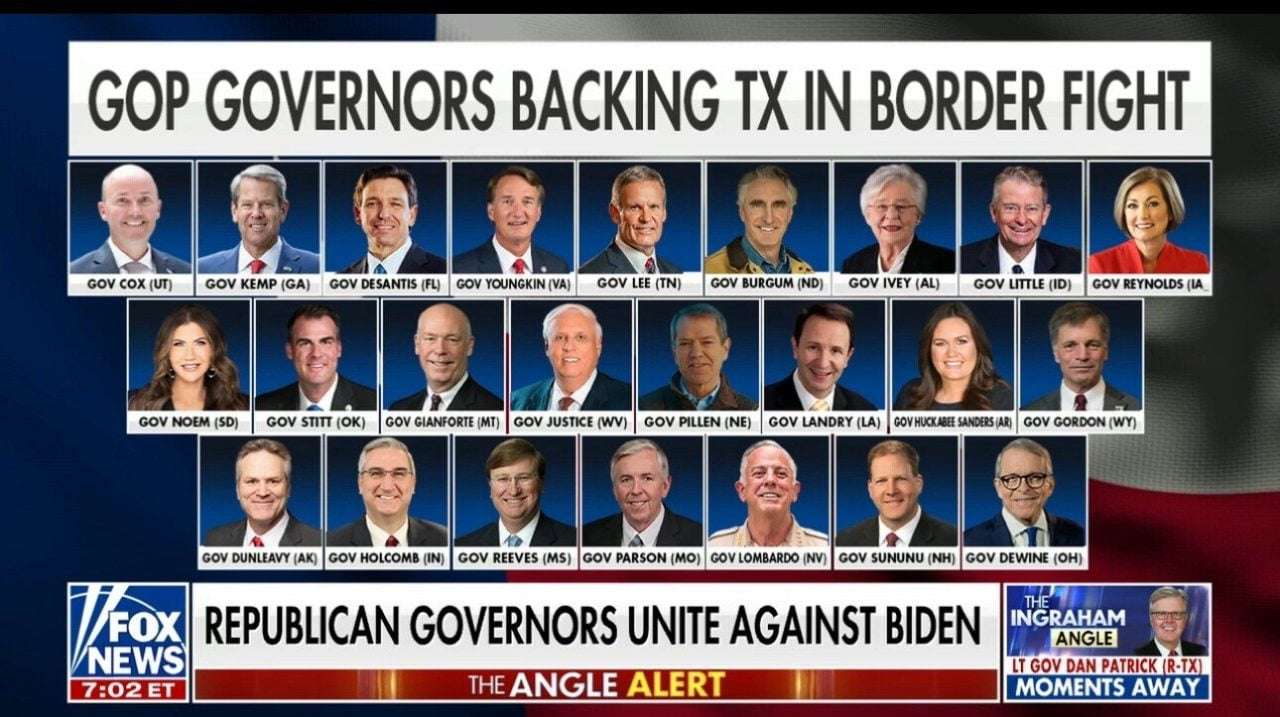 Graphic of GOP governors supporting Texas border stance.